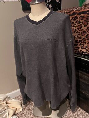 Abercrombie & Fitch Men's Dark Gray V-Neck Sweater